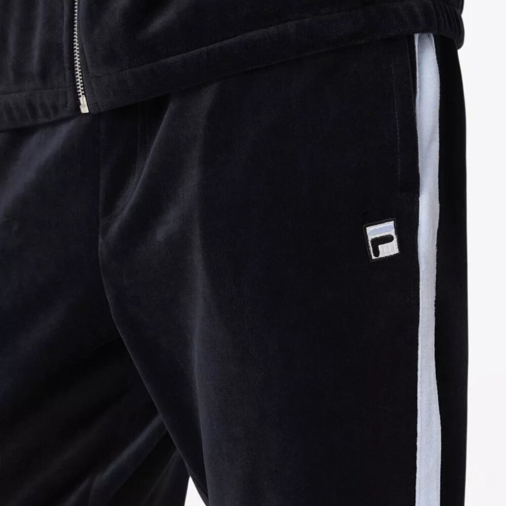 Fila Men's Velour Sweatsuit Tracksuit Black Velvet Set Size 2XL NWT - Picture 8 of 13